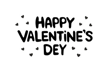 Happy Valentine's Day Lettering Text. isolated on white background