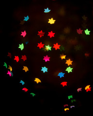 Various colored lights with star filter