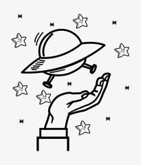 space stars doodle drawing image