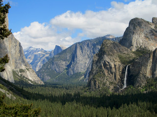 Entrance to Yosemite Valley with Bridal Veil Falls