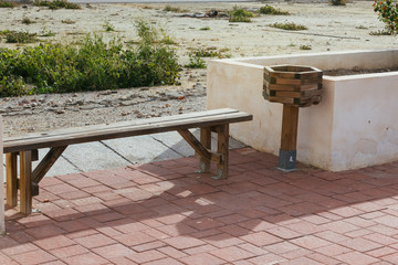 wooden bench for rest