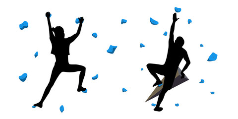 Climbers on a climbing wall © Nataly-Nete