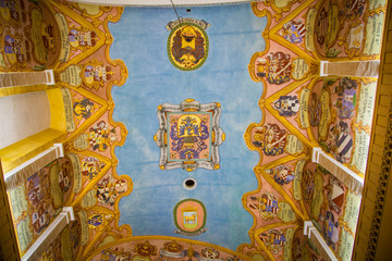 Fototapeta na wymiar Ceiling of a Cathedral in Ljubljana 