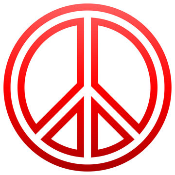 recommend clip art: Peace symbol icon - red simple outlined gradient, isolated - vector