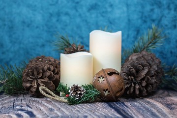 christmas candles and bell