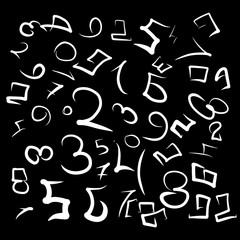 Numbers hand drawn pattern.