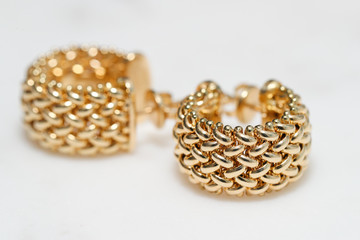 yellow gold hoop earrings - Image