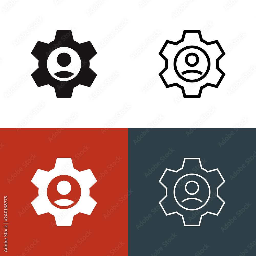 Poster manpower icon set