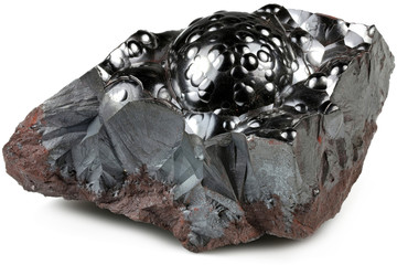 hematite (kidney ore) from Egremont, England isolated on white background