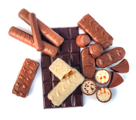 assortment of chocolates on a white background