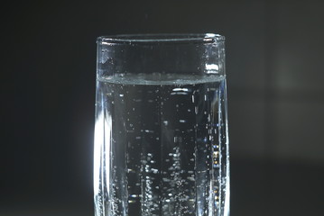 soda water in a glass