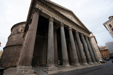 side view of Pantheon in the morning, Rome / Italy