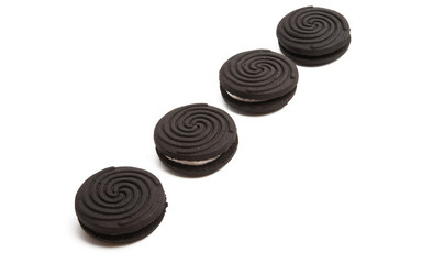 black double cookie isolated