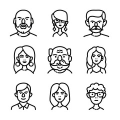 People Avatars Icon Set