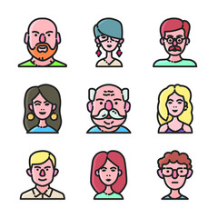 People Avatars Icon Set