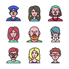 People Avatars Icon Set