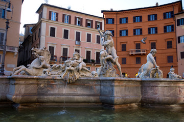 Fountain of Neptune at Piazza Navona, Rome, Italy