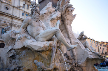 Fiumi Fountain at Piazza Navona, Rome Italy