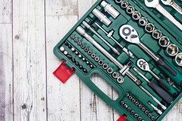 suitcase with variety tools