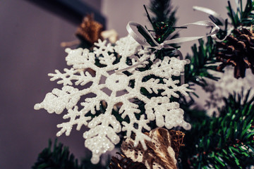 Isolated Handmade Christmas and New Year Decorations