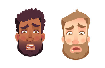 emotions of man face set