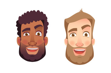 emotions of man face set