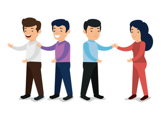 men and woman people friends with hairstyle