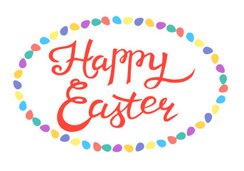 Illustration. Egg vector graphic illustration. Happy easter typography background. Easter holiday. Isolated vector illustration. Happy easter text.