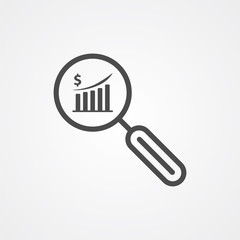 Finance monitoring vector icon sign symbol