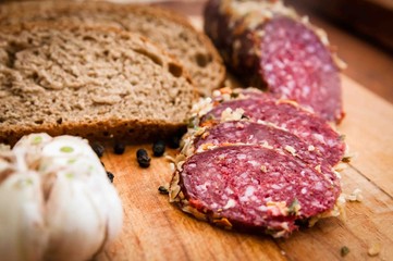 Sausage cooked smoked sausage,