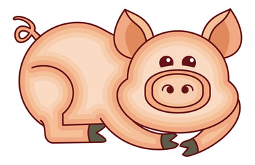 Funny cartoon pig figure 