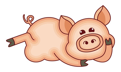 Funny cartoon pig figure 