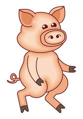 Funny cartoon pig figure 