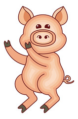 Funny cartoon pig figure 