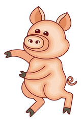 Funny cartoon pig figure 