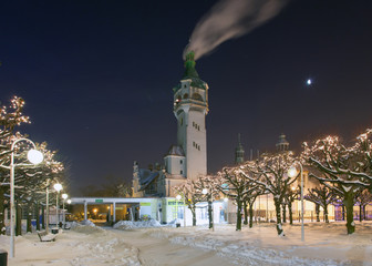 Podmorskie region, Poland - December, 2010: Sopot town in winter - obrazy, fototapety, plakaty