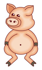 Obraz na płótnie Canvas Funny cartoon pig figure 