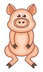 Funny cartoon pig figure 