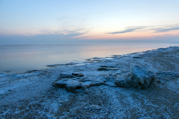 frozen Baltic sea near Sopot town, Poland