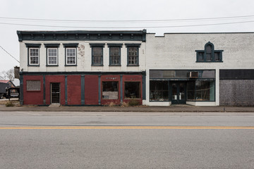 Classic old buildings on a small town street