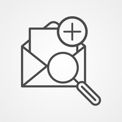 Search mail vector icon sign symbol