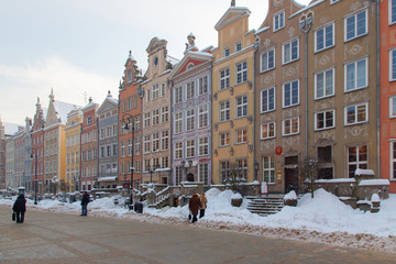 Pomorskie region, Poland - December, 2010: Dlugi Targ street, Gdansk city