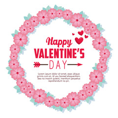 valentine day card message with flowers decoration