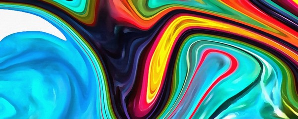 Abstract modern swirl marbled background. Shapes and curves vortex and lines elements. Psychedelic warm and bright texture. Waves graphic design. 