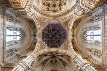 Toledo, Spain - December 16, 2018: Interior of the Monastery of San Juan de los Reyes in Toledo,...