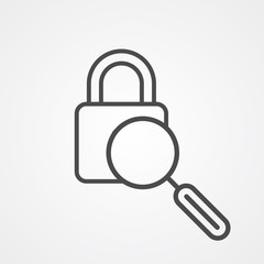 Security search vector icon sign symbol