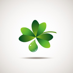 Leaf clover sign icon. Ecology concept. Flat design style.