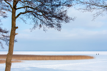 Sniardwy Lake in winter, the largest lake in Poland, Masuria Region, Poland