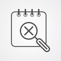 Search calendar vector icon sign symbol