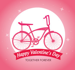 bicycle vehicle to celebrate valentine day